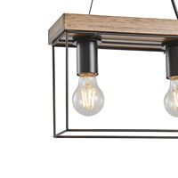 Полилей дърво-метал 3 лампи 3xε27 Max15w 480x125x1230mm черно-кафяво Arte Illumina Multipla