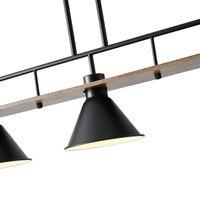 Полилей дърво-метал 3 лампи 3xe27 Max15w 780x180x865mm черно Arte Illumina Cono