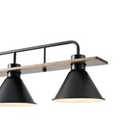 Полилей дърво-метал 4 лампи 4xe27 Max15w 1030x180x865mm черно Arte Illumina Cono