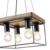 Полилей дърво-метал 4 лампи 4xε27 Max15w 300x300x1230mm черно-кафяво Arte Illumina Multipla