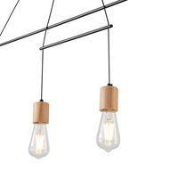 Полилей дърво-метал 4 лампи 4xε27 Max15w930x120x1180mm черно Arte Illumina Edison
