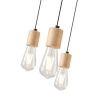Полилей дърво-метал 6 лампи 6xε27 Max15w 650x650x1180mm черно Arte Illumina Edison