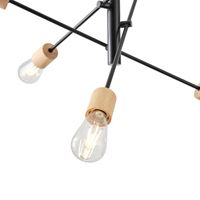 Полилей дърво-метал 6 лампи 6xε27 Max15w 650x650x1540mm черно Arte Illumina Edison
