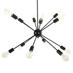 Chandelier for 12 bulbs black metal modern style D85x115hcm Hm4173