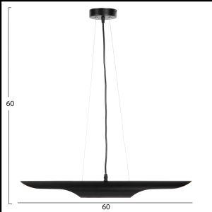 Chandelier for 2 bulbs black metal D6x60hcm Hm4172
