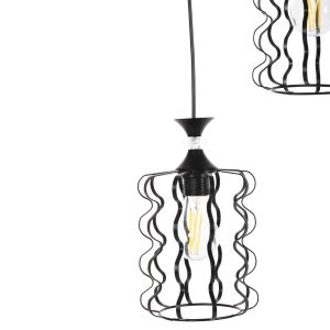 Chandelier for 3 bulbs black metal D34x128hcm Hm4089