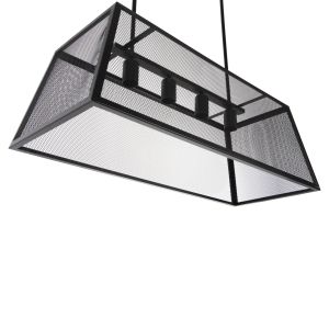 Chandelier for 4 bulbs black metal 78x30.5x26hcm Hm4179