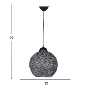 Полилей за вътрешно ползване, сиво плетено въже, 22x18x20 Hm7645,02