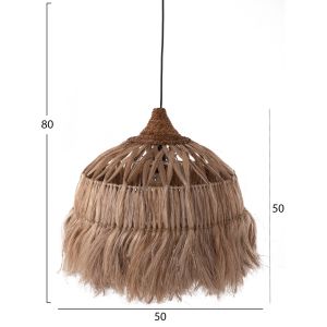 Chandelier bell natural abaca with fringes D50x50-80hcm