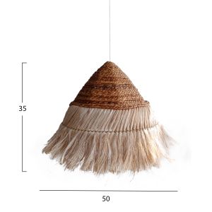 Chandelier round pyramid with natural abaca fibers boho style 50x50x35hcm Hm7762