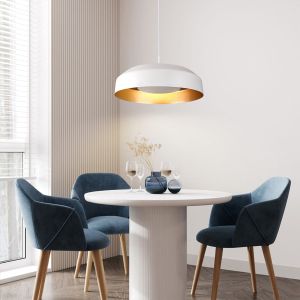 Полилей метал-акрил кръгъл Led 20w 1482lm 3000k Ø400mm бяло-златист Arte Illumina Stigma