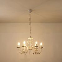 Полилей метал-стъкло 6 лампи 6xe14 Max8w Φ650x1120mm бяло злато Arte Illumina Duke