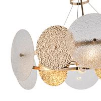Полилей метал-стъкло 6xe14 Max8w Φ560mm златисти Arte Illumina Glow