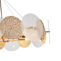 Полилей метал-стъкло 8xe14 Max 8w Φ700mm златисто Arte Illumina Glow