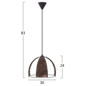 Metal chandelier with wooden strips D30x83hcmhm7703,01