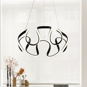 Полилей от алуминий Led 60w, 3200lm, 3cct (3000-4000-6000k), 100-277v, Φ520x1200mm, черни, Arte Illumina Orbit