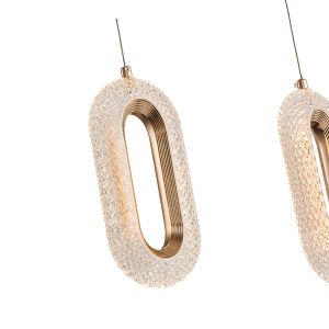 Полилей от алуминий с 3 Led лампи, 26w, 2254lm, 3000k, 570x1290mm, розово злато, Arte Illumina Kriko
