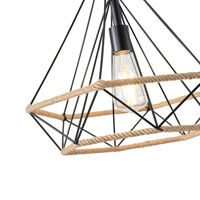 Полилей от метално въже ε27 Max15w 380x380x1450mm черно-каки Arte Illumina Helios