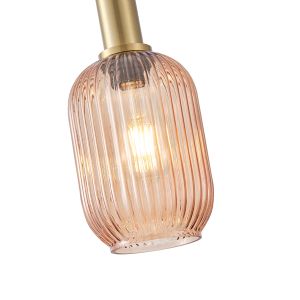 Полилей от релефно стъкло 1xε27 Max15w 130x200x1200mm Amber Arte Illumina Topaz
