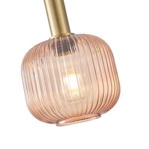Полилей от релефно стъкло 1xε27 Max15w 200x180x1200mm Amber Arte Illumina Topaz