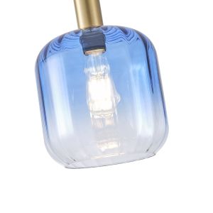 Полилей от релефно стъкло 1xε27max15w 200x210mmx160cm сини Arte Illumina Topaz