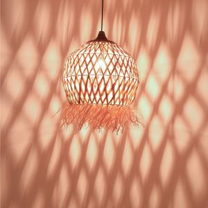 Marjione sisal chandelier in natural color D45x55cm