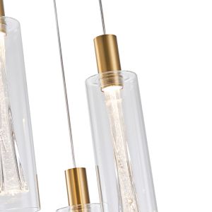Полилей от стъкло, 3 лампи със стъкло, 21w, 2500lm, 3000k, Φ250x1630mm, Arte Illumina Vial