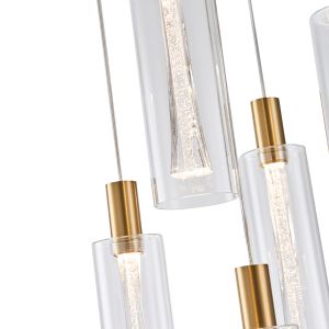 Полилей от стъкло, 5 лампи, 38w, 4400lm, 3000k, Φ350x1500mm, Arte Illumina Vial
