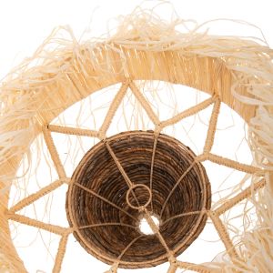 Chandelier made of dry palm leaves with fringes boho style D51x155hcm Hm11922