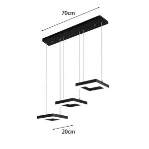 Полилей с 3 лампи Benor Led черен метал 70x20x15см