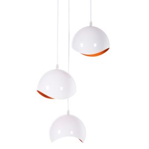 Chandelier with 3 lamps Hm4166,02 metal spheres in white-orange D20x112hcm
