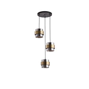 Полилей с 3 лампи, розетка, 3xe27, макс. 15w, макс. 15w, 430x1215 мм, макс. 15w, черно злато, Arte Illumina Reliac