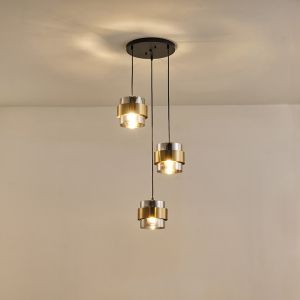 Полилей с 3 лампи, розетка, 3xe27, макс. 15w, макс. 15w, 430x1215 мм, макс. 15w, черно злато, Arte Illumina Reliac