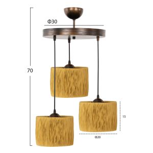 Chandelier with 3 lights Hm7948.05 color beige/bronze D30x70hcm