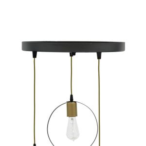 Chandelier with 3 lights Kasper E27 color black/gold D30x79cm