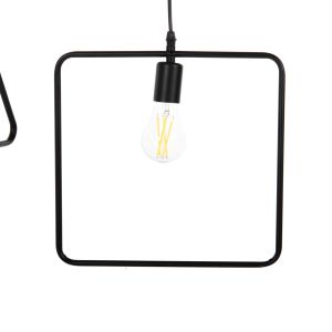 Chandelier with 4 lamps Hm4099 black metal - geometric shapes 70x38x106hcm