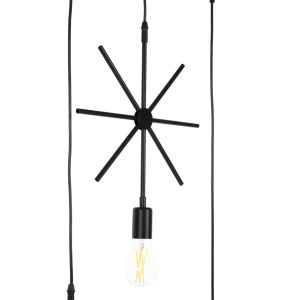 Chandelier with 4 lamps Hm4099 black metal - geometric shapes 70x38x106hcm
