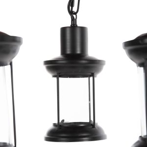 Chandelier with 6 lamps Hm4116 wood-metal-glass 119hcm