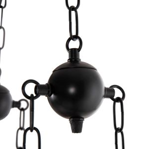 Chandelier with 6 lamps Hm4117 wood-metal-glass 116hcm