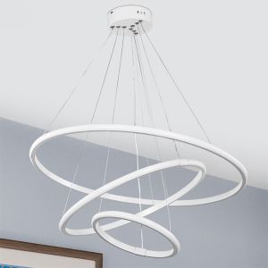 Полилей с Led светлини 60-80w бял D60x100cm