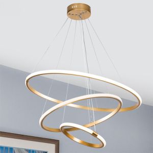 Полилей с Led светлини 60-80w златист D60x100cm