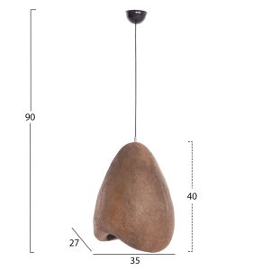 Stoner (s) stone-look chandelier Fb94417 dark beige transparent 35x27x40hcm.