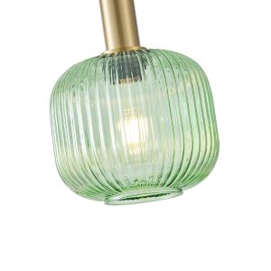 Полилей с релефно стъкло 1xε27 Max15w 200x180x1200mm зелено Arte Illumina Topaz