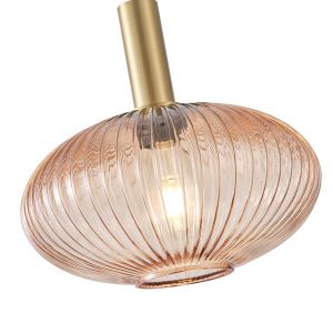Полилей с релефно стъкло 1xε27 Max15w Φ300mm Amber Arte Illumina Topaz