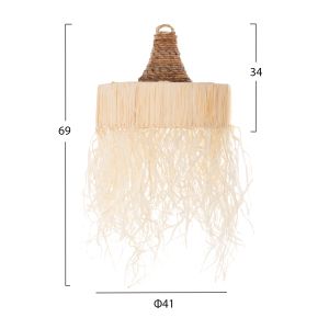 Chandelier with fringes Hm7853 made of dried palm leaves D41x34hcm