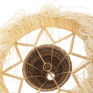 Chandelier with fringes Hm7854 made of dried palm leaves D51x37hcm