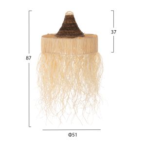 Chandelier with fringes Hm7854 made of dried palm leaves D51x37hcm