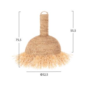 Chandelier with fringes Hm7856 made of dried palm leaves D52.5x55.5hcm