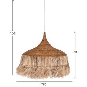 Chandelier with fringe made of abaca fibers in natural color 80x80x70hcmhm7755