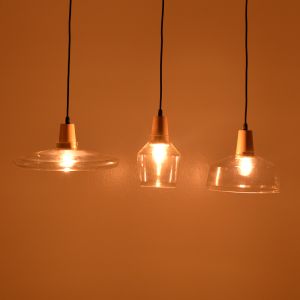 Chandelier with three lamps Somele transparent metal-glass D73.8x23cm
